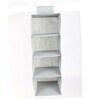 Grey Solid Polypropylene  Foldable Cupboard Hanging Cloth Organiser With 4 Shelves