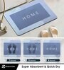 Light Blue Slogan Rubber 24x16 Inches AntiSkid Bath Mat