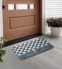 Grey Geometric Rubber 24x16 Inches AntiSkid Door Mat