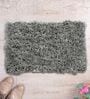 Grey Solid Shaggy 24x16 Inches Anti Skid Door Mat