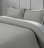 Grey Solid TC 120 Cotton Double Queen Bedcover With 2 Pillow Covers