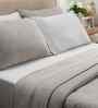 Grey Solid TC 256 Cotton Double Bed Bedcover