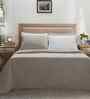 Grey Solid TC 256 Cotton Double Bed Bedcover