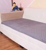Grey Solid Velvet 2 Seater Quilted Sofa Cover (Protector)