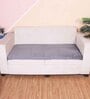 Grey Solid Velvet 3 Seater Quilted Sofa Cover (Protector)