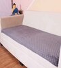 Grey Solid Velvet 3 Seater Quilted Sofa Cover (Protector)