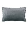 Grey Solid Velvet 27x18 Inches Pillow Cover (1Pc)