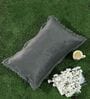 Grey Solid Velvet 27x18 Inches Pillow Cover (1Pc)