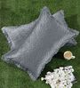 Grey Solid Velvet 27x18 Inches Pillow Covers (Set of 2)