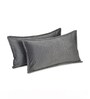 Grey Solid Velvet 27x18 Inches Pillow Covers (Set of 2)