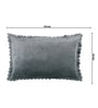 Grey Solid Velvet 27x18 Inches Pillow Covers (Set of 2)