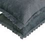 Grey Solid Velvet 27x18 Inches Pillow Covers (Set of 2)