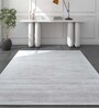 Grey Solid Viscose 3 ft X 5 ft Flat Weaves Carpet