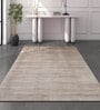 Grey Solid Viscose 4 ft X 6 ft Hand Woven Carpet
