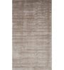 Grey Solid Viscose 4 ft X 6 ft Hand Woven Carpet