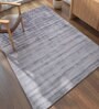Grey Solid Viscose 5 ft X 8 ft Hand Woven Carpet