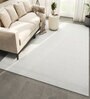 Grey Solid Viscose 5 ft X 8 ft Hand Woven Rectangle Carpet