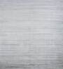 Grey Solid Viscose 8 ft x 10 ft Hand Woven Carpet