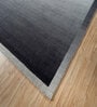 Grey Solid Wool 6 ft X 9 ft Hand Woven Carpet