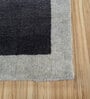 Grey Solid Wool 6 ft X 9 ft Hand Woven Carpet