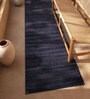Grey Solid Wool and Viscose 2'6 ft X 8 ft Hand Woven Runner