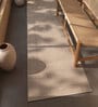 Grey Solid Wool and Viscose 3'3 ft X 12 ft Hand Woven Runner
