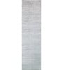 Grey Solid Wool and Viscose 4'5 ft X 10 ft Hand Woven Runner