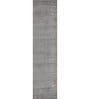 Grey Solid Wool and Viscose 4'7 ft X 13 ft Hand Woven Runner