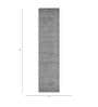 Grey Solid Wool and Viscose 4'7 ft X 13 ft Hand Woven Runner