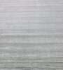 Grey Solid Wool and Viscose 5'10 ft X 13'9 ft Hand Woven Runner