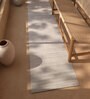 Grey Solid Wool and Viscose 5'10 ft X 13'9 ft Hand Woven Runner