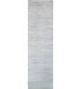 Grey Solid Wool and Viscose 5'10 ft X 13'9 ft Hand Woven Runner