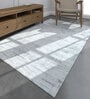 Grey Solid Wool and Viscose 5 ft X 7 ft Hand Woven Carpet