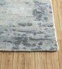 Grey Solid Wool and Viscose 5 ft X 7 ft Hand Woven Carpet