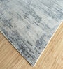 Grey Solid Wool and Viscose 5 ft X 7 ft Hand Woven Carpet