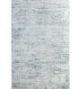 Grey Solid Wool and Viscose 5 ft X 7 ft Hand Woven Carpet