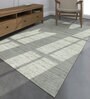 Grey Solid Wool and Viscose 5 ft X 8 ft Hand Woven Rectangle Carpet