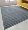 Grey Solid Wool and Viscose 5 ft X 8 ft Hand Woven Rectangle Carpet