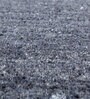 Grey Solid Wool and Viscose 5 ft X 8 ft Hand Woven Carpet