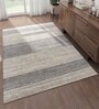 Grey Solid Wool and Viscose 6 ft X 9 ft Hand Woven Carpet