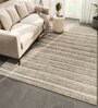 Grey Solid Wool and Viscose 6 ft X 9 ft Hand Woven Carpet