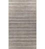 Grey Solid Wool and Viscose 6 ft X 9 ft Hand Woven Carpet