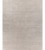 Grey Solid Wool and Viscose 6 ft X 9 ft Hand Woven Carpet