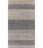 Grey Solid Wool and Viscose 6 ft X 9 ft Hand Woven Carpet