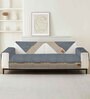 Grey Solid Microfiber 2 Seater Non Slip Sofa Cover