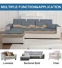 Grey Solid Microfiber 4 Seater Non Slip L shaped Sofa Cover