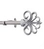 Grey Sophia Iron Expandable 2 Curtain Rod with Accessories ( 36 to 66 Inches)