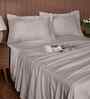 Grey Stripe 200 TC Cotton King Size Bed Sheet with 2 Pillow Covers 24 Collection