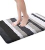 Grey Stripe Microfibre 30x18 Inches AntiSkid Bath Mat