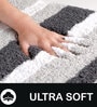 Grey Stripe Microfibre 30x18 Inches AntiSkid Bath Mat